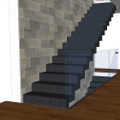лестница PM Scale с коробчатой основой, модель Box, брашированная сталь