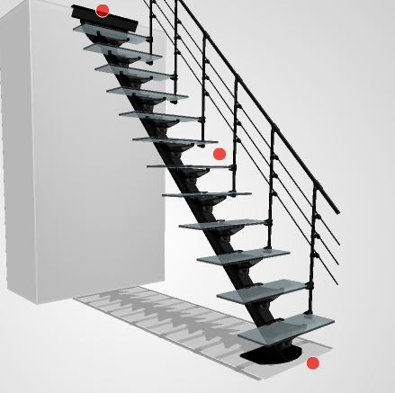 3D-макет модульной лестницы Do-
Up (Бельгия) с 12 ступенями из стекла