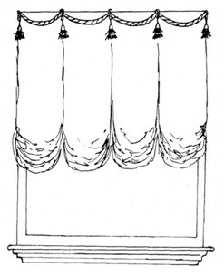 Эскиз австрийской шторы